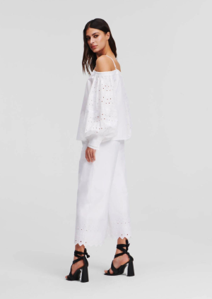 OFF SHOULDER EMBROIDERY TOP WHITE