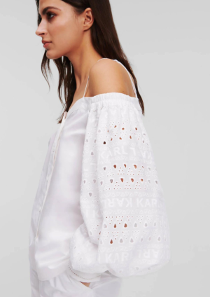 OFF SHOULDER EMBROIDERY TOP WHITE