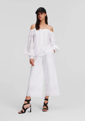 OFF SHOULDER EMBROIDERY TOP WHITE