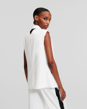 TAILORED GILET 101101/WHITE-BL