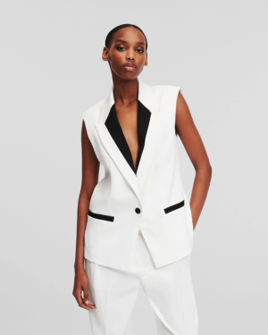 TAILORED GILET 101101/WHITE-BL